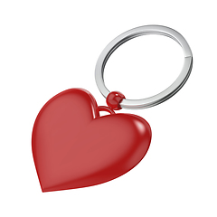 Image showing Keyring with red heart