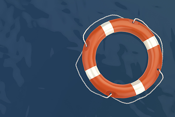 Image showing Orange lifebuoy ring