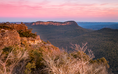 Image showing Scenic views of Blue Mountains and Jamison Valley, Australia