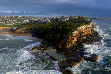 Image showing Aerial landscape views of North Curl Curl  Northern Beaches Ausr