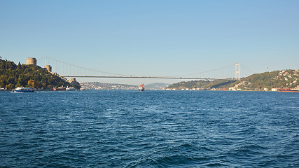 Image showing Rumeli Castle and Fatih Sultan Mehmet Bridge in Istanbul, Turkey