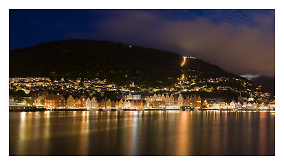 Image showing Bergen by night