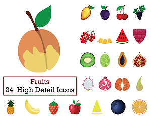 Image showing Set of 24  Fruit Icons
