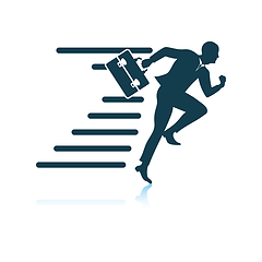 Image showing Accelerating businessman icon