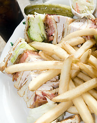 Image showing turkey club sandwich 