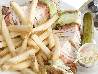 Image showing turkey club sandwich