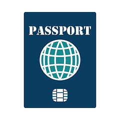 Image showing Passport with chip icon