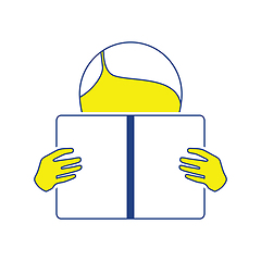 Image showing Icon of Boy reading book