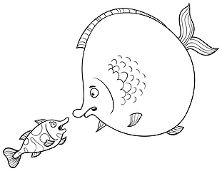 Image showing fish talking coloring page