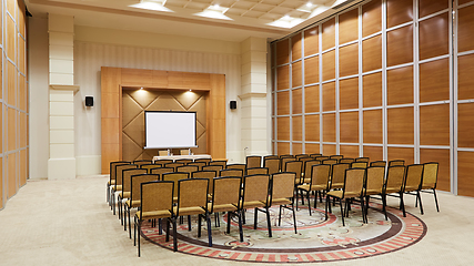 Image showing Empty interior of conference hall.