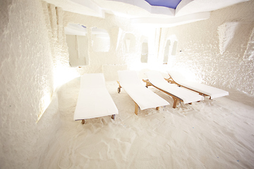 Image showing Salt room. Halotherapy for treatment of respiratory diseases.