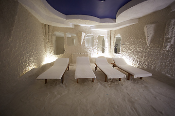 Image showing Salt room. Halotherapy for treatment of respiratory diseases.