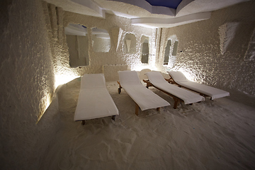 Image showing Salt room. Halotherapy for treatment of respiratory diseases.