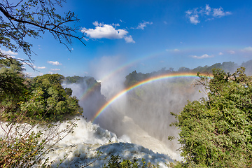 Image showing Rainbow on Victoria falls, Zimbabwe, Africa