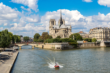 Image showing Seine and Notre Dame de Paris