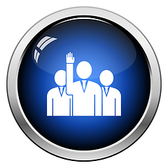 Image showing Voting Man With Men Behind Icon