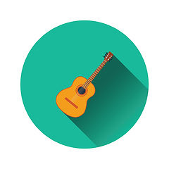 Image showing Flat design icon of acoustic guitar