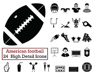 Image showing Set of 24 American football Icons