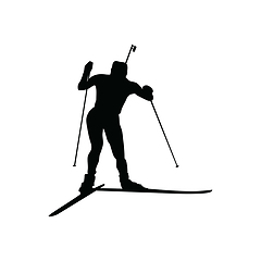 Image showing Biathlon sportsman silhouette