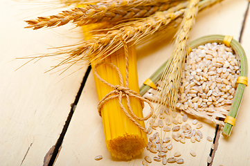 Image showing organic Raw italian pasta and durum wheat