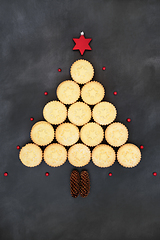 Image showing Surreal Festive Christmas Tree with Mince Pies