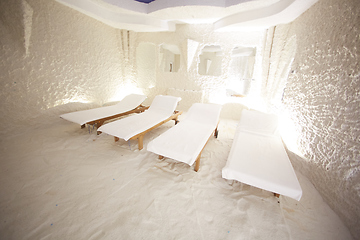 Image showing Salt room. Halotherapy for treatment of respiratory diseases.