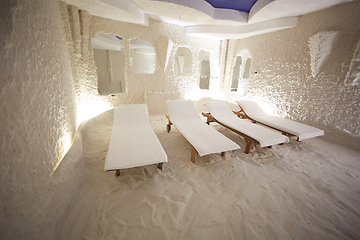 Image showing Salt room. Halotherapy for treatment of respiratory diseases.