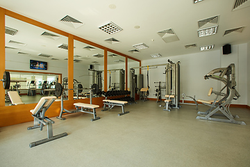 Image showing Gym with special equipment, empty, horizontal