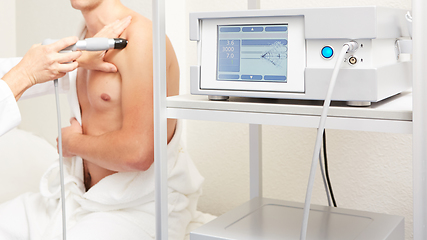 Image showing Shock wave therapy. The magnetic field, rehabilitation.