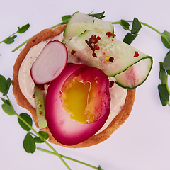 Image showing Healthy Breakfast with Wholemeal Bread Toast and Poached Egg.