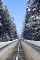 Image showing Snow drifts in winter