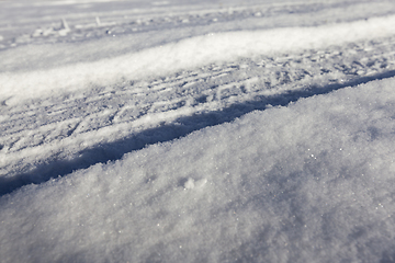 Image showing snowy road, winter