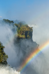 Image showing Rainbow on Victoria falls, Zimbabwe, Africa