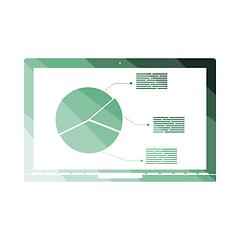 Image showing Laptop With Analytics Diagram Icon