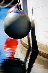 Image showing buoy on side of boat