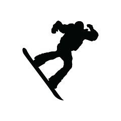 Image showing Snowboarder man silhouette