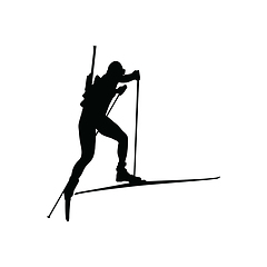 Image showing Biathlon sportsman silhouette