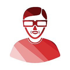 Image showing Man with 3d glasses icon