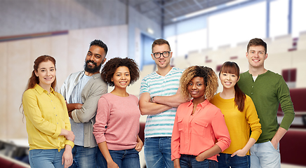 Image showing group of smiling international university students