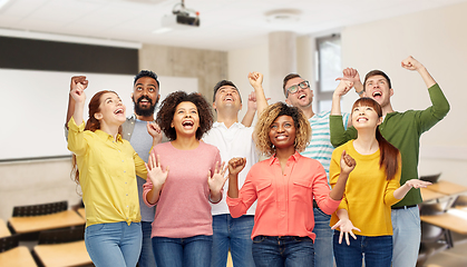 Image showing group of smiling international university students