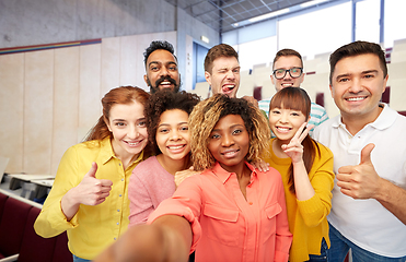 Image showing international students and teacher taking selfie