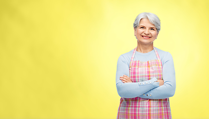 Image showing portrait of smiling senior woman in apron