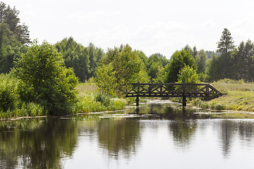 Image showing summer landscape with bridge