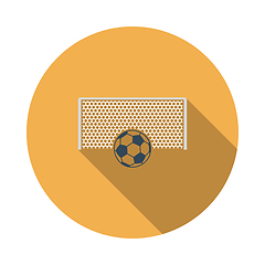 Image showing Soccer Gate With Ball On Penalty Point Icon