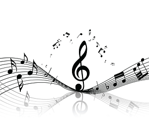 Image showing Musical note staff