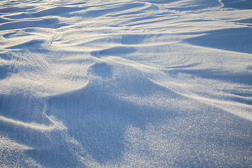 Image showing Snow drifts in winter