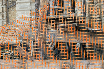 Image showing fenced with orange plastic