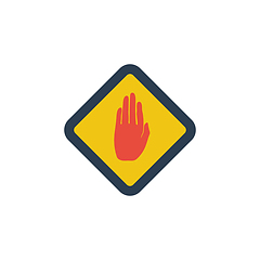 Image showing Icon of Warning hand