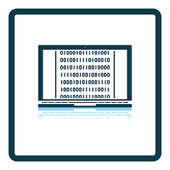 Image showing Laptop With Binary Code Icon