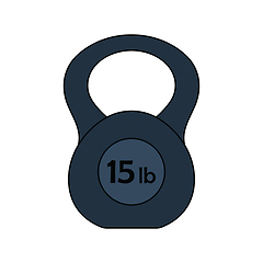 Image showing Flat design icon of Kettlebell 
